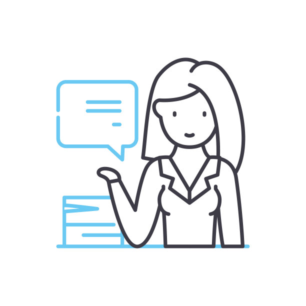 女顾问线图标，轮廓符号，矢量插图，概念符号图片下载