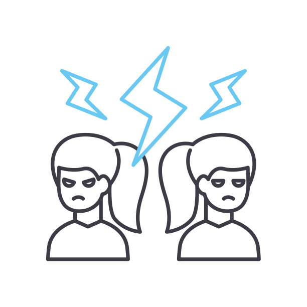 冲突线图标，轮廓符号，矢量插图，概念符号图片下载