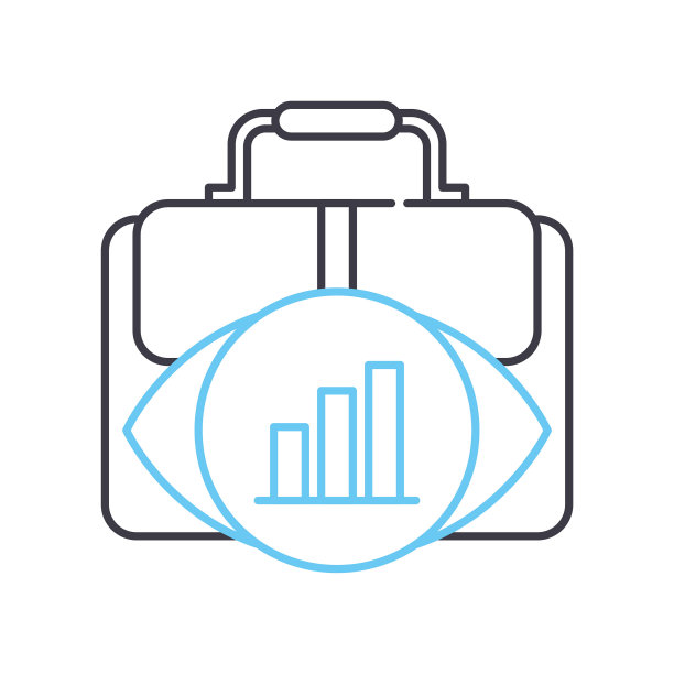 公司分析线图标，轮廓符号，矢量插图，概念符号图片下载