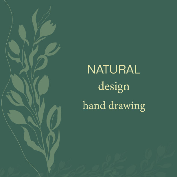 优雅的框架，背景，花圈，温柔的字母与手绘野生草药和鲜花图片下载