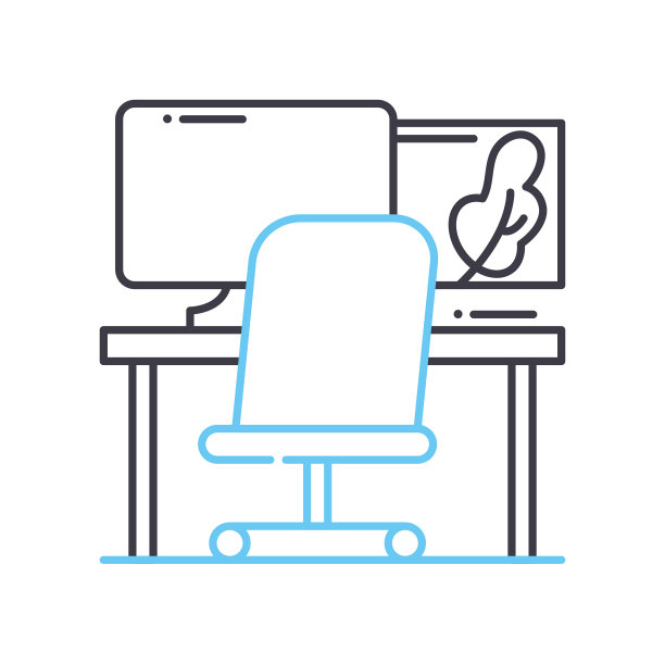 舒适的工作场所线图标，轮廓符号，矢量插图，概念标志图片下载