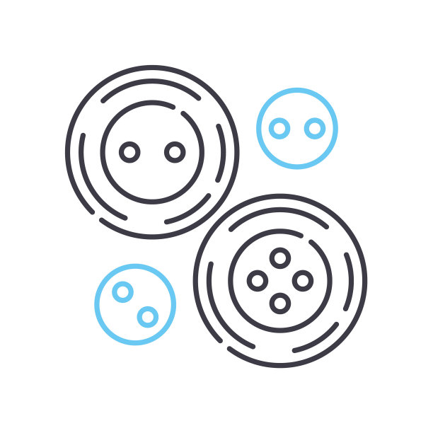 服装按钮线图标，轮廓符号，矢量插图，概念标志图片下载