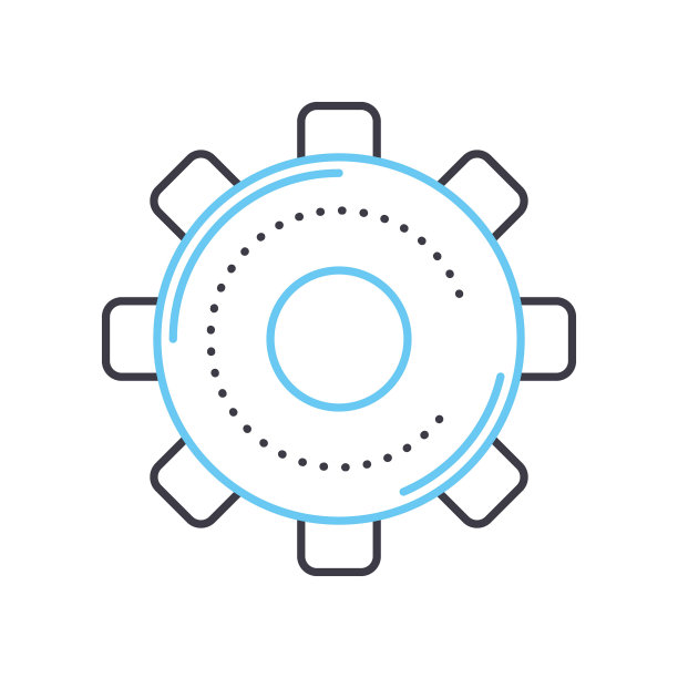 齿轮线图标，轮廓符号，矢量插图，概念符号图片下载