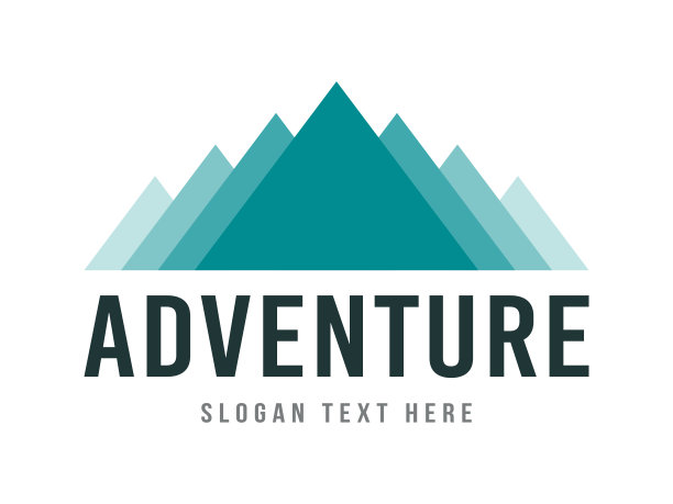 现代几何冒险山标志模板。图片下载