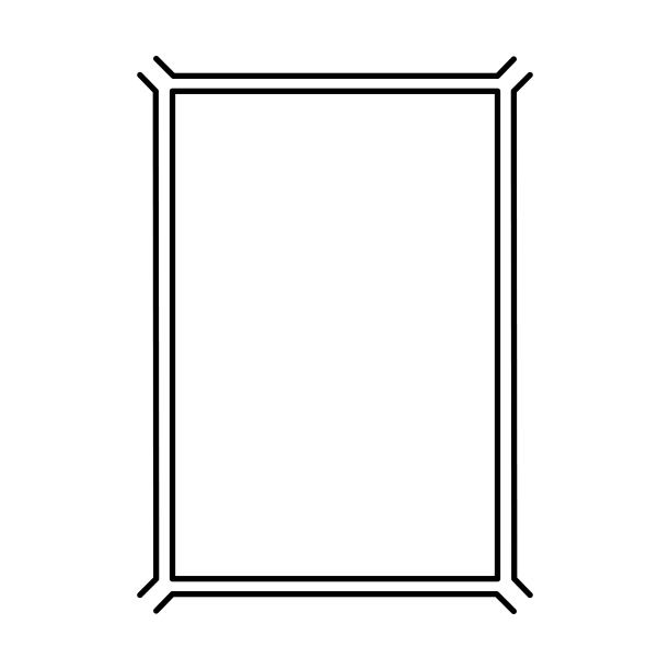 矩形框架形状图标，垂直装饰复古边界涂鸦元素为简单的横幅设计图片下载