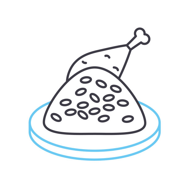 鸡和上升线图标，轮廓符号，矢量插图，概念符号图片下载