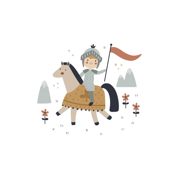 矢量波西米亚的一个可爱的khight插图图片下载