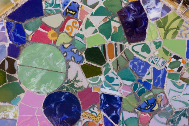 碎玻璃彩色瓷砖图片下载