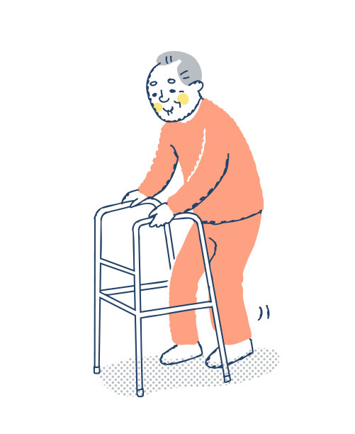 用助步器走路的老男性图片下载