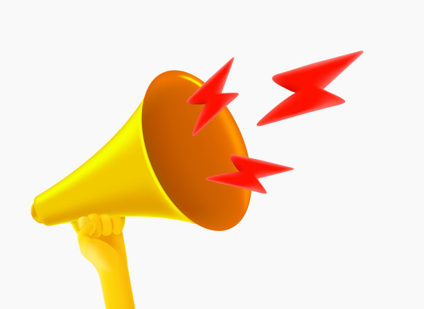 带有照明标志的扬声器。三维矢量插图图片下载