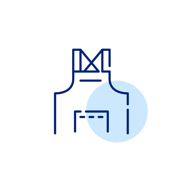 从事体力劳动的围裙。农业、烘焙或零售。像素完美，可编辑的笔画线图标图片下载