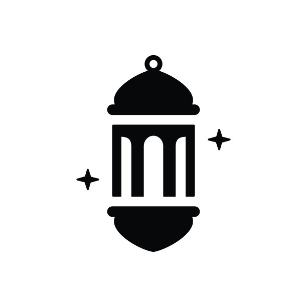 白色背景上孤立的穆斯林灯笼图标图片下载