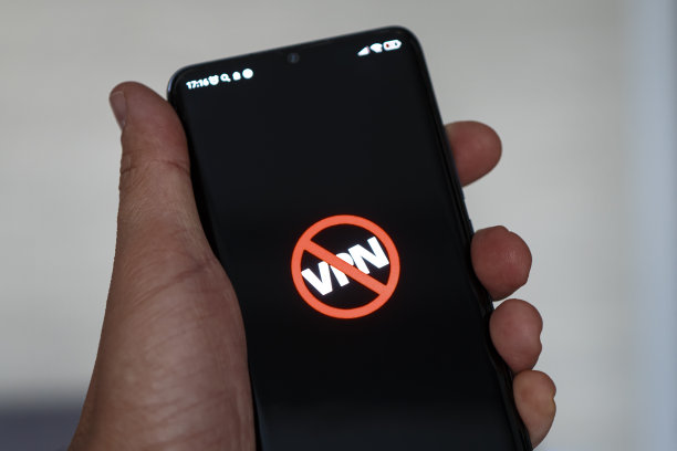 智能手机黑屏显示被阻断的VPN图标。阻断VPN业务的概念图片下载