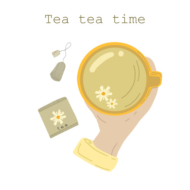 用手捧一杯甘菊茶图片下载