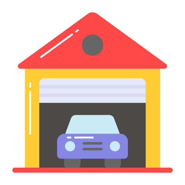 设计美观的车库矢量，仓库建筑图片下载