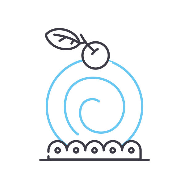 饼卷线图标，轮廓符号，矢量插图，概念符号图片下载