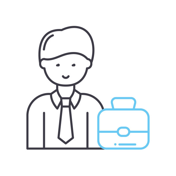 商人线图标，轮廓符号，矢量插图，概念标志图片下载