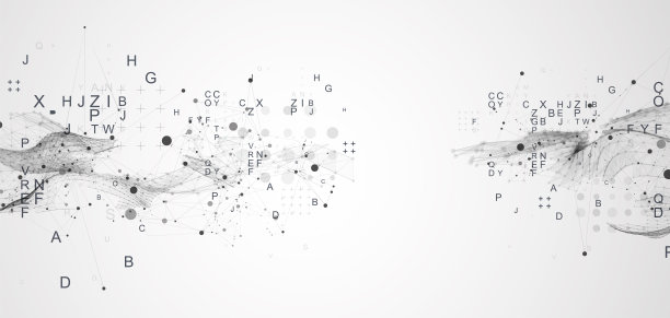 摘要科学技术背景。包含字母的帧波。图片下载