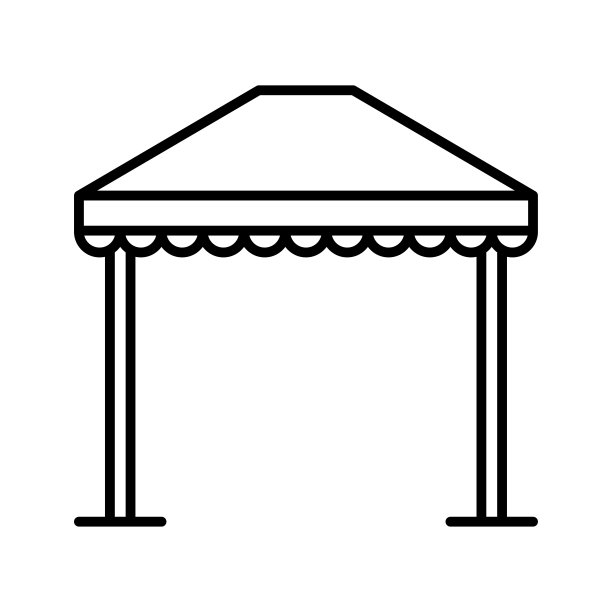 花园帐篷图标。帐篷亭出售。折叠帐篷或顶篷。图片下载