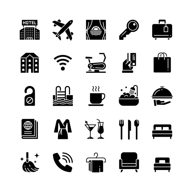 酒店图标套装图片下载