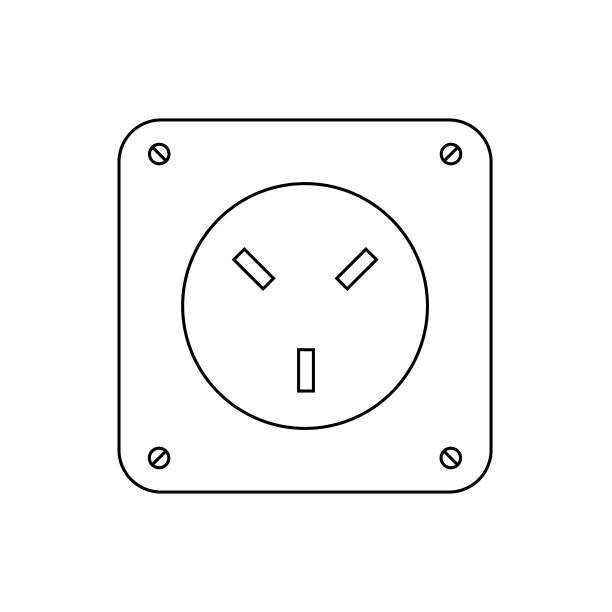插座插头图标隔离矢量，轮廓矢量图片下载