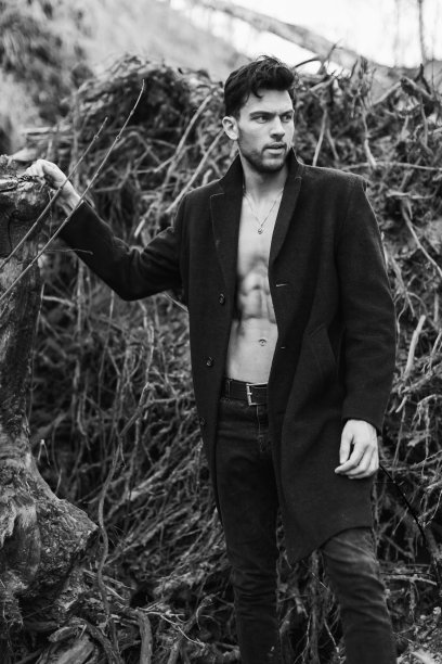 男性的肖像。深色的男人。运动图。黑白摄影。图片下载