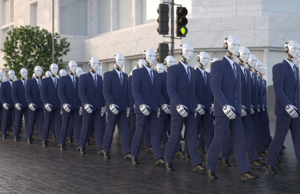 人工智能工人去上班图片下载