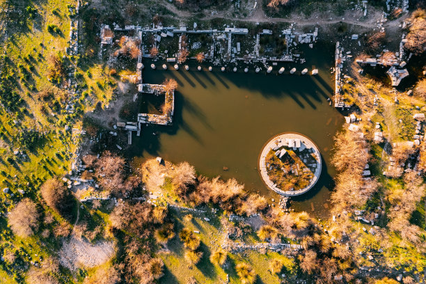 土耳其米利托斯古城鸟瞰图图片下载