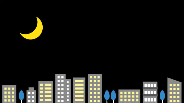 夜晚，城市景观，城市景观，jpeg插图图片下载