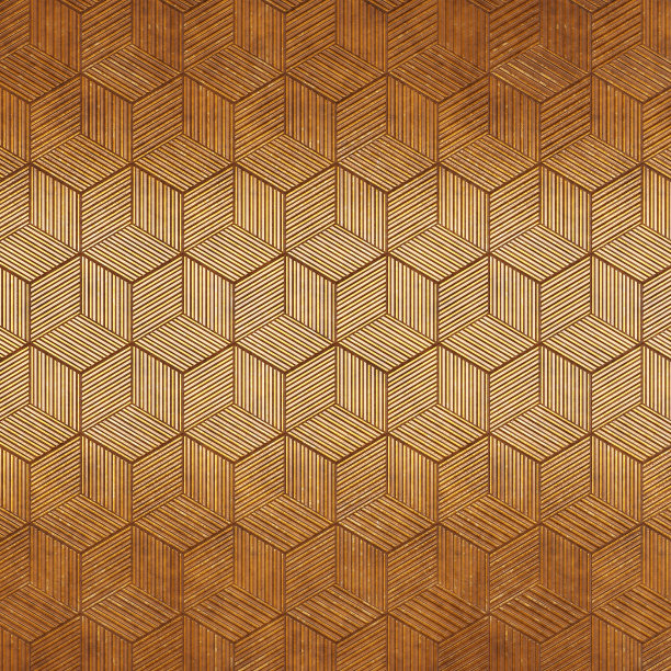 未来的金色六边形纹理背景。三维渲染图片下载