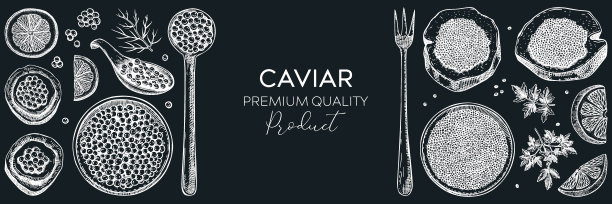 鱼子酱点心横幅设计图片下载