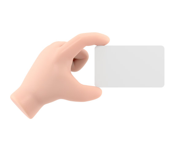 卡通手势图标模型。3d图标棕色皮肤手握卡片手势。社交媒体的现实插图，白色背景上的3D渲染。图片下载