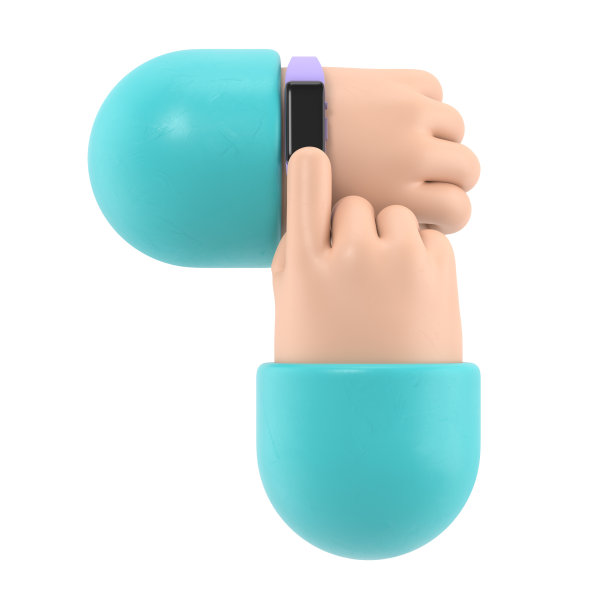 卡通手势图标模型。看时间。人类穿着西装看时间。时间控制。白色背景上的3D渲染。图片下载