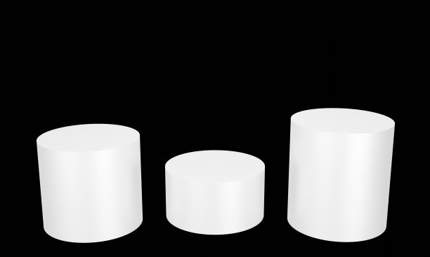 白色平台产品三维黑色隔离背景展示平台舞台场景以空白呈现设计美妆广告台或空大理石底座和岩石展柜放置概念图片下载