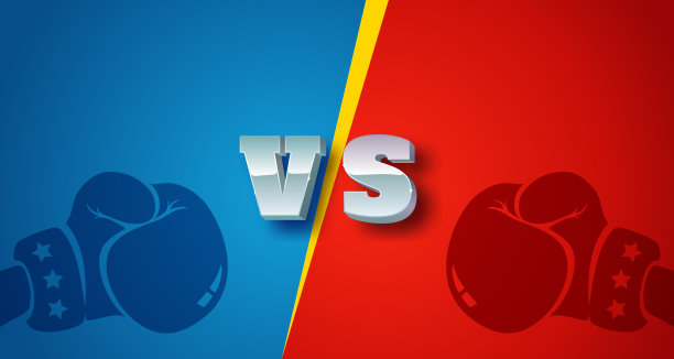 矢量插图的金属vs字母和两个拳击手套在明亮的背景。字母VS来自明亮的背景金属。对比。图片下载