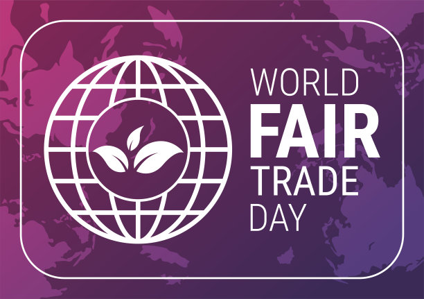 世界公平贸易日插图与规模数字，气候正义和地球经济在平面卡通手绘的登陆页模板图片下载