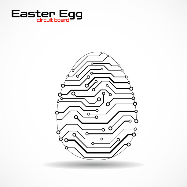 抽象技术彩蛋与电路板。快乐彩蛋图片下载