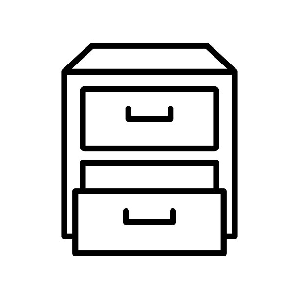 抽屉图标矢量设计模板在白色背景图片下载