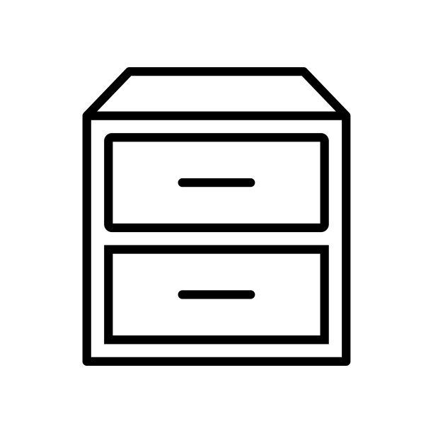 抽屉图标矢量设计模板在白色背景图片下载