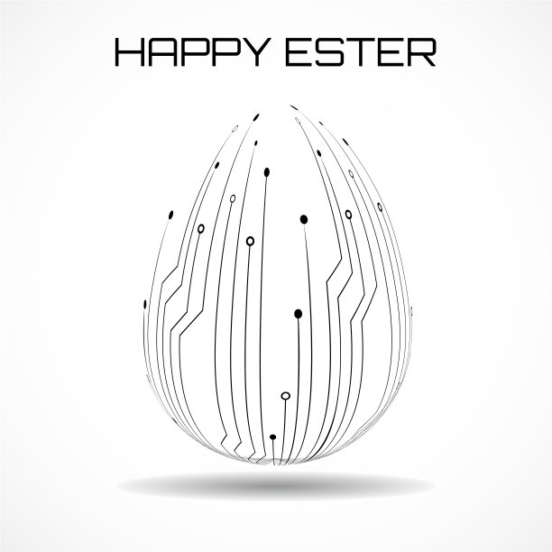 抽象技术彩蛋与电路板。快乐彩蛋图片下载