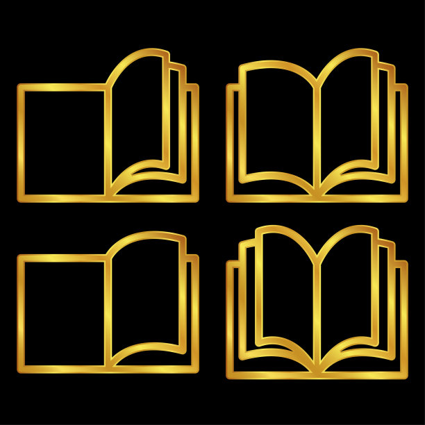 金色的书图标图片下载