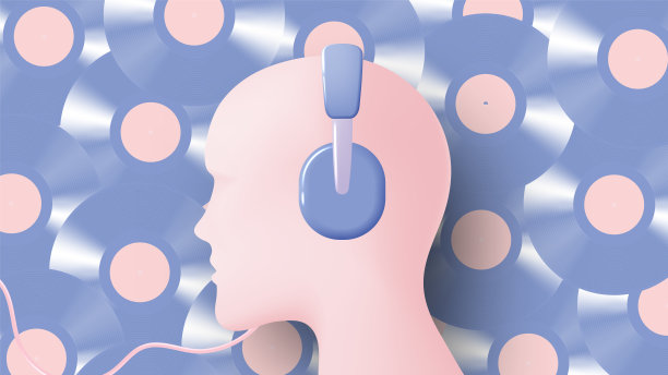 人类与耳机矢量音乐应用程序和网站图片下载