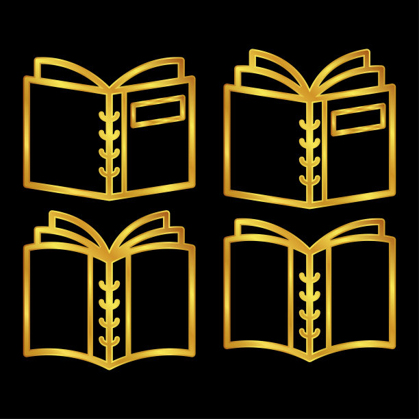 金色的书图标图片下载