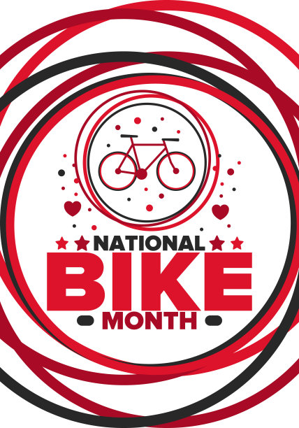 全国自行车月。在美国每年五月庆祝。自行车的概念。健康积极的生活方式。运动或爱好。海报，卡片，横幅和背景。矢量图图片下载