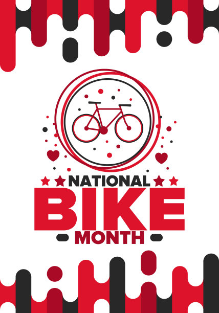 全国自行车月。在美国每年五月庆祝。自行车的概念。健康积极的生活方式。运动或爱好。海报，卡片，横幅和背景。矢量图图片下载