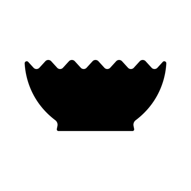 碗图标。黑色的轮廓。正面视图。矢量简单平面图形说明。白色背景上的孤立物体。隔离。图片下载