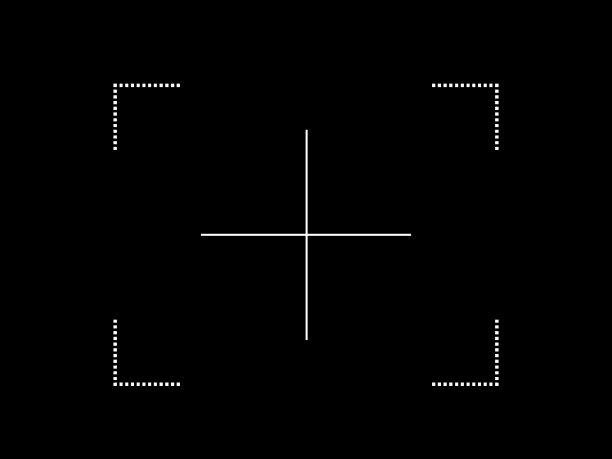 相机对焦镜头图标在黑暗的背景。照片相机取景器。矢量线相机聚焦目标屏幕。图片下载
