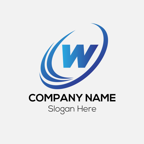 摘要W字母现代初始标志设计图片下载