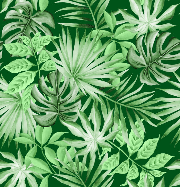 水彩叶子图案图片下载