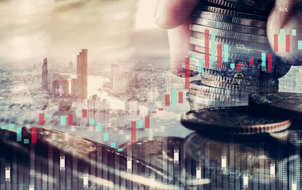 金融和货币技术背景下的商业繁荣和资产概念图片下载